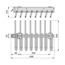 Emuca Porte-pantalons extractible, Droite, Acier et Plastique, Titane - Item1