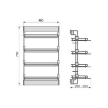Emuca Porte-chaussures latéral coulissant pour placards et dressing Quartz, Gauche, Acier, Titane - Item8