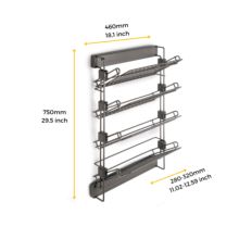 Emuca Porte-chaussures latéral coulissant pour placards et dressing Quartz, Gauche, Acier, Titane - Item9