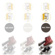 Emuca Porte-chaussures latéral coulissant pour placards et dressing Quartz, Gauche, Acier, Titane - Item12