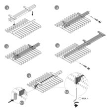 Emuca Porte-pantalons extractible, 11 tiges, guides d'extraction totale, Acier, Titane - Item9