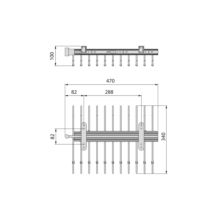 Emuca Porte-pantalons extractible, 11 tiges, guides d'extraction totale, Acier, Titane - Item6