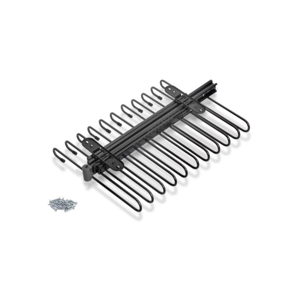 Emuca Porte-pantalons extractible, 11 tiges, guides d'extraction totale, Acier, Titane