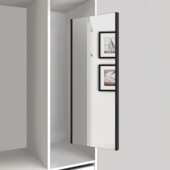 Emuca Espejo extraíble para interior de armario, Acero y Plástico y Cristal, Pintado negro texturizado - Ítem