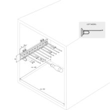 Emuca Porte-pantalons Self à montage latéral pour armoire, Gauche, Chromé, Acier et Plastique et Aluminium. - Item11