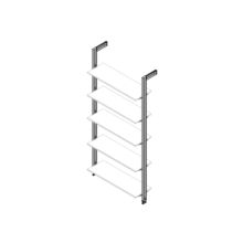 Emuca Lote de soportes para 5 estantes de madera para la estructura Zero, tableros no incluidos, Zamak, Pintado color gris piedra - Ítem5