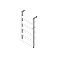 Emuca Lote de soportes para 5 estantes de madera para la estructura Zero, tableros no incluidos, Zamak, Pintado color negro texturizado - Ítem2