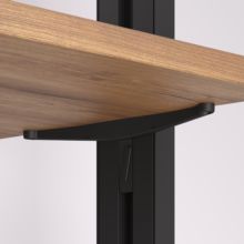Emuca Lote de soportes para 5 estantes de madera para la estructura Zero, tableros no incluidos, Zamak, Pintado color negro texturizado - Ítem3