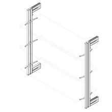 Emuca Kit de estructura modular Zero con herrajes para el montaje de fijación a pared, Aluminio y Zamak, Pintado negro texturizado - Ítem4