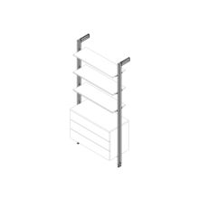 Emuca Kit de supports pour 3 étagères en bois et 1 module pour structure Zero, Zamak, Peint gris pierre - Item6