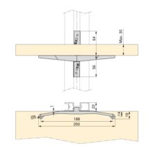 Emuca Kit de supports pour 3 étagères en bois et 1 module pour structure Zero, Zamak, Peint gris pierre - Item2
