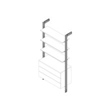 Emuca Kit de fixation pour 3 étagères en bois et 1 module pour structure Zero, Zamak, Peint en noir texturé - Item6