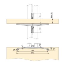 Emuca Kit de fixation pour 1 étagère en bois, 1 module et 1 tringle de suspension, longueur 1m Zero, Zamak, Peint en noir texturé - Item2
