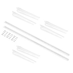 Emuca Kit para 3 estantes con sopores y perfiles de fijación a pared Jagmet, longitud 280mm, Acero, Pintado blanco - Ítem