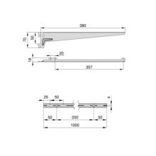 Emuca Kit de pour 3 étagères avec consoles et supports muraux Jagmet, longueur 380mm, Acier, Peint en blanc - Item1