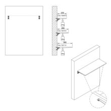 Emuca Lote para 4 estantes con soportes y placas de fijación a pared Jagmet, longitud 230mm, Acero, Pintado blanco - Ítem2