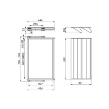 Emuca Kit de zapatero metálico y bastidor con guías cierre suave para armario, regulable, módulo 800mm, Negro texturizado - Ítem1