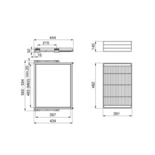 Emuca Kit de panier et cadre coulissant avec fermeture souple pour armoire, réglable, module 600mm, Gris pierre - Item1