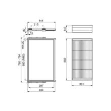 Emuca Kit de panier et cadre coulissant avec fermeture souple pour armoire, réglable, module 800mm, Gris pierre - Item1