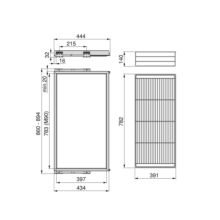 Emuca Kit de panier et cadre coulissant avec fermeture souple pour armoire, réglable, module 900mm, Gris pierre - Item1