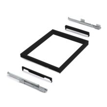 Emuca Kit de cajón organizador y bastidor de guías con cierre suave para armario, regulable, módulo 600mm, Negro texturizado y gris piedra - Ítem6