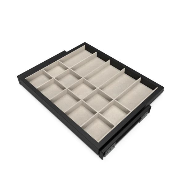Emuca Kit de cajón organizador y bastidor de guías con cierre suave para armario, regulable, módulo 600mm, Negro texturizado y gris piedra