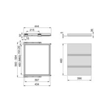 Emuca Kit de bandeja y bastidor de guías con cierre suave para armarios, regulable, módulo 600mm, Negro texturizado - Ítem1