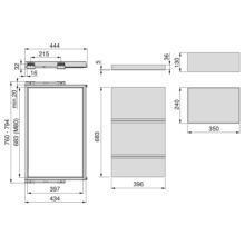 Emuca Kit de tray, 2 paniers d'organisation et cadre de roulement soft close pour armoires, réglable, module 800mm, Noir texturé - Item1