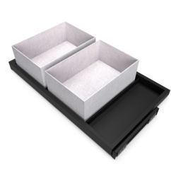 Emuca Kit de tray, 2 paniers d'organisation et cadre de roulement soft close pour armoires, réglable, module 800mm, Noir texturé - Item