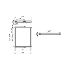 Emuca Kit de 7 tringles à pantalon et cadre coulissant Hack pour armoires, fermeture souple, réglable, module 600mm, Gris pierre - Item1