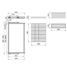 Emuca Kit de organisateur de tiroirs, plateau auxiliaire et cadre de coulissage soft close pour armoires, réglable, module 900mm, Gris pierre - Item2