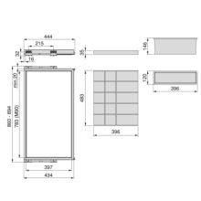 Emuca Kit de cajón organizador, bandeja auxiliar y bastidor de guías con cierre suave para armarios, regulable, módulo 900mm, Gris piedra - Ítem2