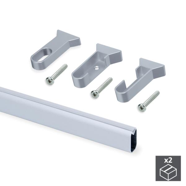 Soporte lateral para barra para armario D.28mm, Plástico gris, Zamak y  Plástico