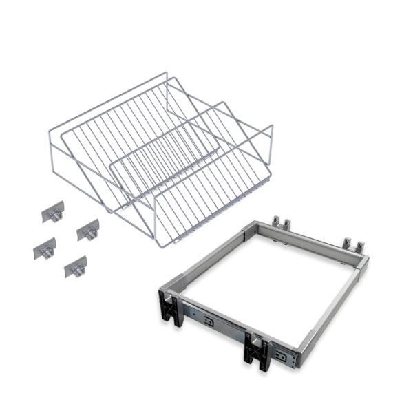 Kit de guía y zapatero auxiliar Keeper Emuca para módulo 800mm en acabado anodizado mate
