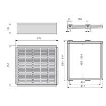 Emuca Kit de tiroir et cadre de coulissage en métal pour armoires Moka, fermeture souple, réglable, module de 600mm, Acier et Aluminium, Couleur Moka - Item2