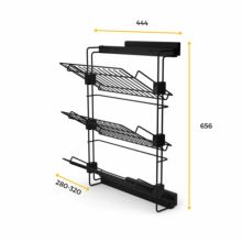 Emuca Zapatero lateral extraíble para armarios y vestidores Hack, Izquierda, Acero, Pintado negro texturizado - Ítem5