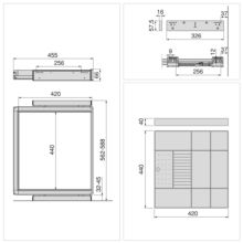 Emuca Kit de cajón organizador y bastidor regulable Quartz para armarios, guías de cierre suave y extracción total, Módulo 60cm, Acabado Titanio - Ítem11