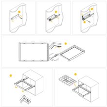 Emuca Kit de cajón organizador y bastidor regulable Quartz para armarios, guías de cierre suave y extracción total, Módulo 70cm, Acabado Titanio - Ítem12