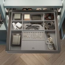 Emuca Kit tiroir organisateur et rack ajustable Quartz pour armoires, glissières extension totale et à fermeture douce, Module 80cm, Finition Titane - Item2