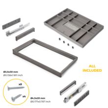Emuca Kit tiroir organisateur et rack ajustable Quartz pour armoires, glissières extension totale et à fermeture douce, Module 80cm, Finition Titane - Item5