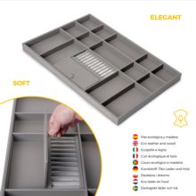 Emuca Kit tiroir organisateur et rack ajustable Quartz pour armoires, glissières extension totale et à fermeture douce, Module 80cm, Finition Titane - Item7
