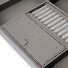 Emuca Kit de cajón organizador y bastidor regulable Quartz para armarios, guías de cierre suave y extracción total, Módulo 90cm, Acabado Titanio - Ítem3