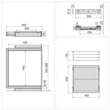 Emuca Kit de cajón de alambre y bastidor regulable Quartz para armarios, guías de cierre suave y extracción total, Módulo 60cm, Acabado Titanio - Ítem11