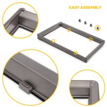 Emuca Kit de cajón de alambre y bastidor regulable Quartz para armarios, guías de cierre suave y extracción total, Módulo 90cm, Acabado Titanio - Ítem9