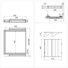 Emuca Kit de cajón zapatero y bastidor regulable Quartz para armarios, guías de cierre suave y extracción total, Módulo 60cm, Acabado Titanio - Ítem11