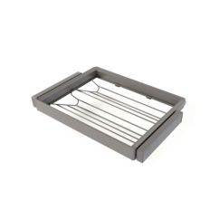 Emuca Kit de cajón zapatero y bastidor regulable Quartz para armarios, guías de cierre suave y extracción total, Módulo 70cm, Acabado Titanio