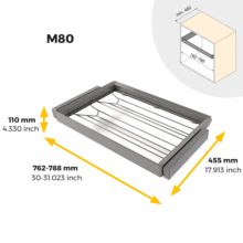 Emuca Kit tiroir à chaussures et rack ajustable Quartz pour armoires, glissières extension totale et à fermeture douce, Module 80cm, Finition Titane - Item10
