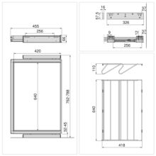 Emuca Kit tiroir à chaussures et rack ajustable Quartz pour armoires, glissières extension totale et à fermeture douce, Module 80cm, Finition Titane - Item11