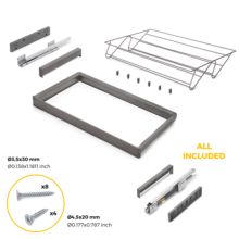 Emuca Kit tiroir à chaussures et rack ajustable Quartz pour armoires, glissières extension totale et à fermeture douce, Module 80cm, Finition Titane - Item5