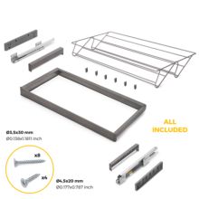 Emuca Kit tiroir à chaussures et rack ajustable Quartz pour armoires, glissières extension totale et à fermeture douce, Module 90cm, Finition Titane - Item5